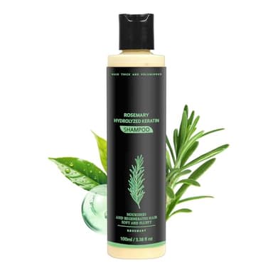 Champú de romero para el crecimiento del cabello, champú orgánico para el crecimiento del cabello, romero natural hidrolizado queratina champús para mujeres para fortalecer el cabello fino y la caída