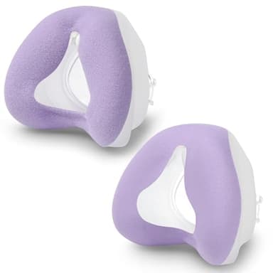 Máscara nasal compatible con AirFit N20 Sellado confiable Almohadillas de máscara cómodas para N20 Ajuste perfecto Mascarillas CPAP de repuesto Telas suaves y cálidas – Paquete de 2 (lila-S)