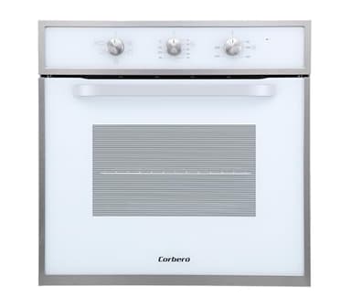 Corberó - Horno convección 70L | CCHM603W | 60x60x58 cm |Convencional con 4 Programas | Luz Interior | Limpieza Hidrólisis | Puerta Doble Cristal | 2100W | Blanco perfil Inox