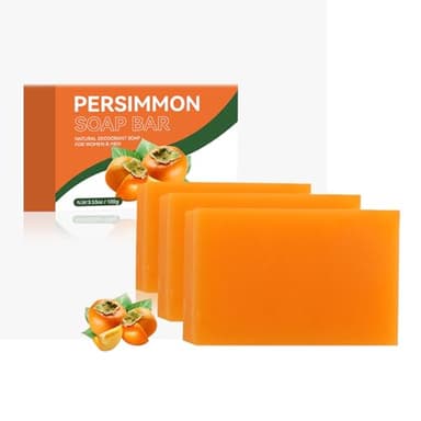 Jabón Kaki, 100 g, desodorante natural hecho a mano, con colágeno, limpieza profunda, piel lisa, control de olores y grasas, para axilas, zonas íntimas, hombres y mujeres (3 unidades)