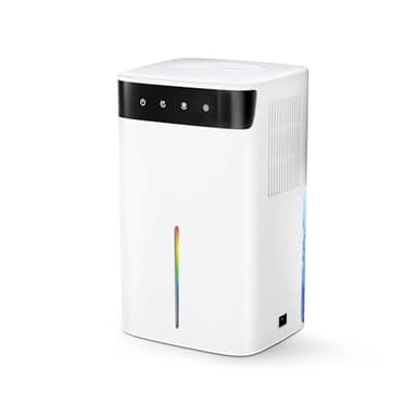 Mini Deshumidificador Eléctrico 2600ML, con Luz Cambiante y Función de Desescarchado - Modo Noche Silencioso 40dB para Dormitorio, Cocina, Sótano, Anti-Humedad