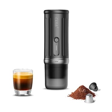 CERA+ Cafetera expreso portátil autocalentable, 8 Tazas por Carga 20 Bar,3 * 4500mAh,CERApresso Compatible con Cápsulas NS Café Molido,Cafetera Eléctrica para,Camping,Oficina Viajes Coche
