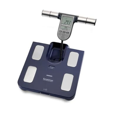 OMRON BF511 báscula de baño con 8 sensores para medir composición corporal, IMC y grasa. Ideal para adultos y niños (+6 años). Capacidad máxima de 150 kg.