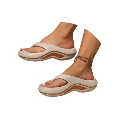 Chanclas ortopédicas para mujer con soporte de arco para fascitis plantar y recuperar, sandalias deportivas correctivas para mujer, puntera abierta, cojín grueso, para interiores y exteriores, para
