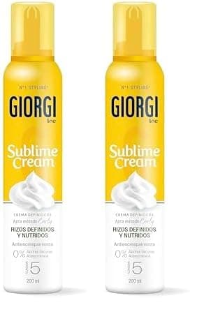 Giorgi Line Sublime Cream, Espuma en Crema para Rizos Definidos, Hidratados y Elásticos sin Encrespamiento, No Engrasa, Fórmula Concentrada 0% Alcohol 0% Siliconas, Fijación 5-200 ml (Paquete de 2)