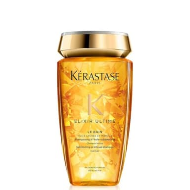 Kérastase Elixir Ultime, Champú Nutritivo, Hidratante, Aporta Brillo, Para Pelo Seco o Apagado, Bain Elixir Ultime, 250 ml