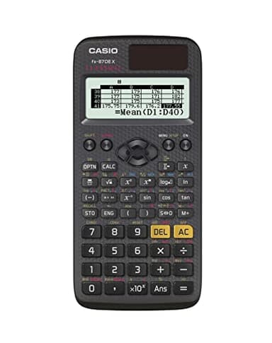 Casio ClassWiz FX-87DE X (ALEMÁN) - Calculadora científica técnica escolar (593 funciones, función de código QR, pantalla LC), en alemán, negra