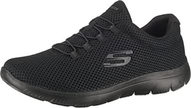 Skechers Mujer Summits 12985 Zapatillas, Black Mesh/ Trim, 37 EU