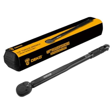 DEKOPRO Llave dinamométrica de doble dirección de 3/8 pulgadas, rango de 10-80 pies-libra y rango de 13.6-108.5 Nm, precisión de ±4%, trinquete de cromo vanadio de 24 dientes, mango mate