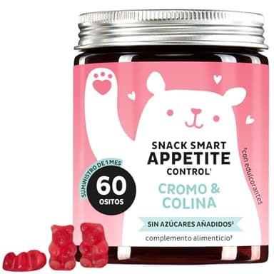 Snack Smart - Gominolas para el Control del Apetito – Con Picolinato de Cromo y Colina – Sin Azúcares Añadidos, Vegano – 60 unidades (1 mes) – Bears with Benefits