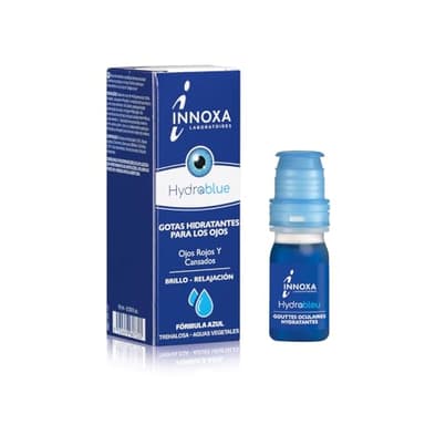 INNOXA - Gotas Oculares Fórmula Azul - Blanquea el Blanco del Ojo - Hidrata los Ojos Rojos y Cansados - Fórmula Original - Sin Conservantes - Fabricado en Francia - 10 ml