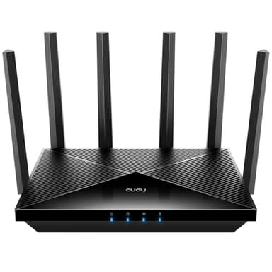 Cudy Router Wi-Fi 7 BE11000 de Triple Banda, 6 transmisiones de 10 Gbps, 4 Puertos de 2.5 G, hasta 11000 Mbps, Servidor y Cliente VPN, aplicación Cudy y Malla, 6 Antenas de Alta Ganancia, WR11000