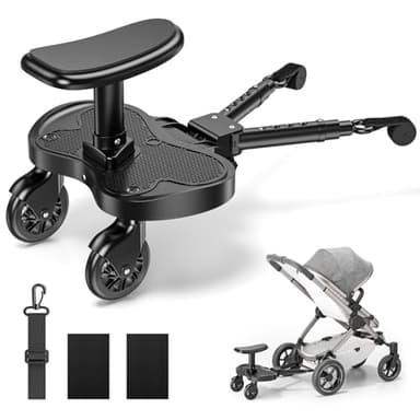 BugyKido Patinete Carro Bebe Universal, Patin Carro Para Bebe con Asiento, Buggy Board para Cochecito para Niños de 2 a 6 Nños (25KG), Compatible con el 99% de los Coches de Bebé
