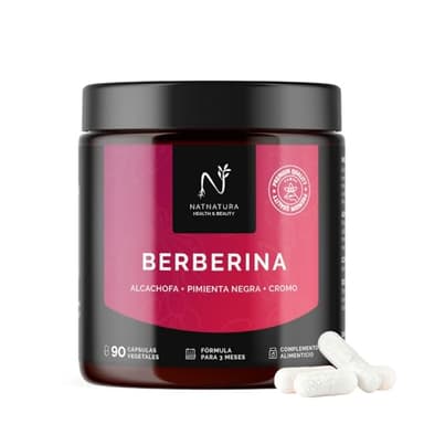 Berberina con Alcachofa, Pimienta Negra y Cromo | Ayuda a Controlar el Peso y Favorece la Digestión | 3 Meses | NATNATURA