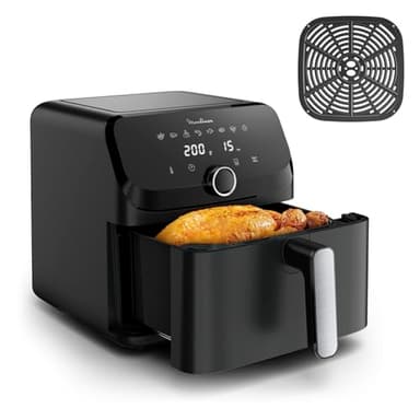 Moulinex Easy Fry Mega, Freidora de aire XL 7,5 L, 8 Programas automáticos, Diseño Compacto, Cocina hasta 8 raciones, Ahorro de energía y tiempo, Piezas aptas lavavajillas, EZ8558F0