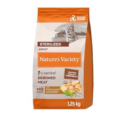 Nature's Variety No Grain Pienso para Gatos Esterilizados con Pollo - 1,25kg
