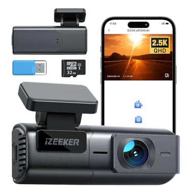 iZEEKER 2.5K Dashcam WiFi Dash Camera para Coches, Mini Cámara para Coche 1440P Front Dashcam con App, Visión Nocturna, WDR, G-Sensor, Grabación en Bucle, Soporta Modo Parking 24H