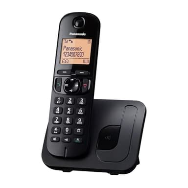 Panasonic KX-TGC210 Teléfono fijo inalámbrico, LCD, Identificador de llamadas, Agenda de 50 números, Tecla de navegación, Modo ECO, Reducción de ruido, Negro