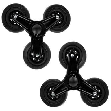 2 Pieza Ruedas para Carritos, Ruedas Carro, Ruedas Carro Compra, Carrito Rodante para Comestibles, Escaleras Accesorios para Carritos para Subir, Rueda Triangular para Subir Escaleras, Inoxidable