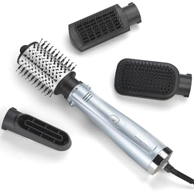 BaByliss Cepillo de aire 4 en 1 Hydro Fusion – Cepillo secador de pelo, Antiencrespamiento, 4 accesorios, Secador, Alisador, Voluminizador, Todo en uno, Azul, AS774E