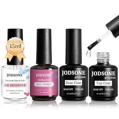 JODSONE 15ML Deshidratador de Uñas Primer base y top coat semipermanente Superficie Brillante Secado Rápido Duradero En Casa DIY Nail Salon Girl Gift keep Nail Art Design Larga Duración