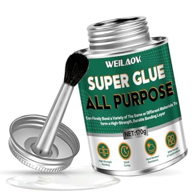 WEILAOK Cola de Contacto, Pegamento de Contacto, Pegamento Zapatos Extrafuerte, pegamento Cuero con Pincel para Cuero, Caucho, Plástico, PVC, Impermeable, 170g