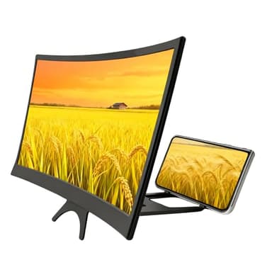 Lupa para teléfono con pantalla curva de 12 pulgadas: clase de proyector móvil 3D plegable, soporte de aumento portátil para personas mayores que ven películas y videos, accesorio cinematográfico para