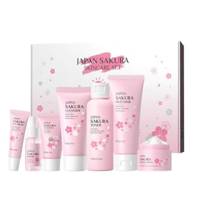 Autmor Juego De Cuidado Facial Diario Para NiñAs Adolescentes,Kit Facial Hidratante Y Nutritivo Y Control De Aceite, Sakura Gentle Skin Cleansing & Care Women Gift Set Para Todos Los Tipos De Piel
