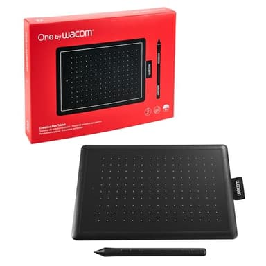 Wacom CTL-472-N Tableta gráfica con lápiz Digital Sensible a la presión, Compatible con Windows, Mac y Chromebook, Color Negro y Rojo