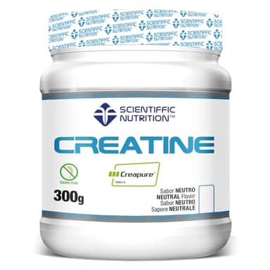 Scientiffic Nutrition - Creatine 100% Creapure, Creatina Monohidratada en Polvo para el Pre Entreno, Aumentar Masa Muscular y Resistencia, Gran Solubilidad - 300g
