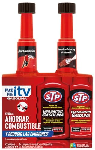 Pack pre itv tratamiento limpia inyectores gasolina 200 ml + tratamiento gasolina 200 ml coches stp