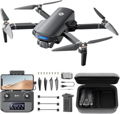 Holy Stone HS360S GPS Drone con cámara 4K UHD para Adultos Principiantes, FPV RC Quadcopter Plegable con Rango de Control 3KM, Motor sin Escobillas, Follow Me, Smart Return Home, Transmisión 5G, 249g