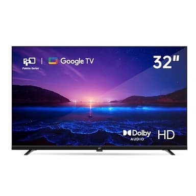 FPD Televisor Inteligente De 32 Pulgadas Compatible con Google TV HD 720P con Google Play Y Google Cast Integrados, HDR 10, Dolby Audio, Control Remoto por Voz, Transmisión D Negro
