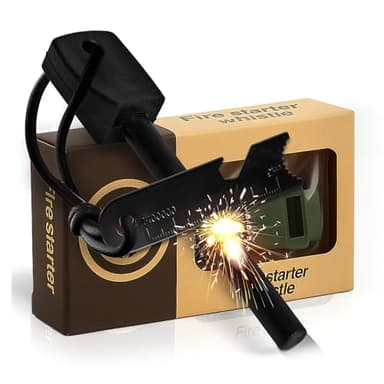 VELVORA - Pedernal Supervivencia Profesional - Arrancador de Fuego de Acero - Kit de Supervivencia al Aire Libre para Acampada y Senderismo - Encendedor de Ferrocerio 20.000 Usos - Camping Accesorios.