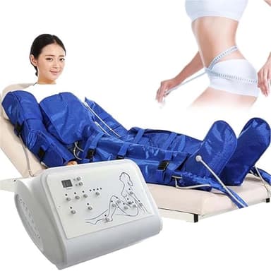 LSBHPPD Masaje Desintoxicante Presión Aire Masajeador Compresión Aire Masajeador Circulacion Electrico Presoterapia para Casa Máquina Drenaje Linfático,Masaje Secuencials,Blue