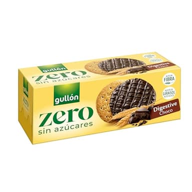 Gullón Galleta Digestive Chocolate, ZERO sin azúcares, Caja 270g