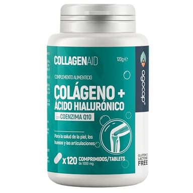 Colageno Hidrolizado Puro, Collagen Capsules 120 - Colágeno + Ácido hialurónico enriquecido con Coenzyme q10, dois alta. Grabado en España, Agocap (Suministro para 2 meses)
