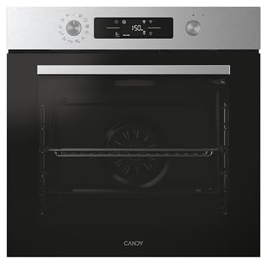 Candy C-Bake 800 CA6 NP5B3EHTX, Horno Multifunción, 78L, WIFI, 2 Bandejas 1 Rejilla, Limpieza Hidrolítica, Convección+Ventilador Snapfix, 12 Funciones, Mandos Push&Pull, Puerta 2 Cristales, Negro-Inox