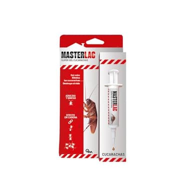MASTERLAC - Super Gel Jeringuilla Cucarachas - 10 G - Gel Cebo - Elimina Todo Tipo de Cucarachas y Destruye Nido - Gran Poder Atrayente - Elimina Adultas y Ninfas - Efecto en Cadena - Eficacia Total