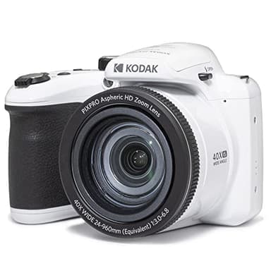 KODAK Pixpro Astro Zoom AZ405 - Cámara Digital Bridge, Zoom 40x, Gran Angular de 24 mm, 20 MP, Pantalla LCD de 3", Video Full HD 1080p, Estabilización Óptica de Imagen (OIS), Pilas AA - Blanco