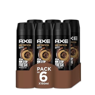 Axe Dark Temptation Desodorante - 150 ml - Pack de 6, El embalaje puede variar