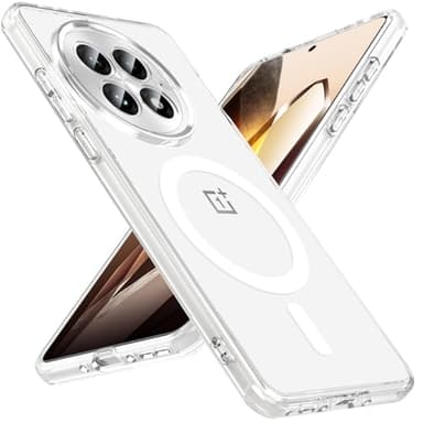 BESINPO Funda Magnética Para Oneplus 13, Funda de Teléfono de Protección Militar para Oneplus 13 con MagSafe Mate Translúcida Resistente Protector de Pantalla Funda Protectora 2025(Transparente)