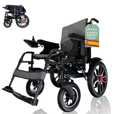 Silla de Ruedas Eléctrica Plegable Ligera Auton 20km Potente Motor 540W Todo Terreno - Silla de Ruedas Eléctrica Minusválidos ideal Viajes Avión -Silla de Ruedas Automática Movilidad Reducida CAREWAY