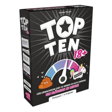 Cocktail Games Top Ten 18+ | Juego de Fiesta | Juego de Cartas | 4-9 Jugadores | A Partir de 18 años | 30 Minutos - Versión alemana