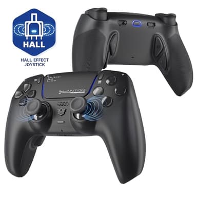 HEXGAMING PHANTOM Pro Juego Controlador para ps5/PC/Móvil, Elite Gamepad con 4 Botones Reasignables/6 Perfiles de Remapeo/8 Palancas/Gatillos para ps5 Juego Adaptable-Efecto Hall(Negro Caos)