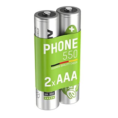 Ansmann 5035523 - Pila maxE previamente cargada, teléfono inalámbrico, Tipo 550mAh, Reducida autodescarga, Micro AAA, 2 Unidades (embalaje puede variar)