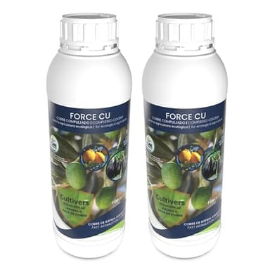 CULTIVERS Abono Fertilizante con efecto Fungicida de Cobre Ecológico 2x1L que Mejora el Sistema de Defensa de la Planta contra el Desarrollo de Enfermedades