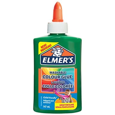 Elmer’s pegamento de PVA colorido, verde, 147 ml, lavable, ideal para hacer slime, 1 unidad