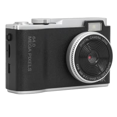 Elprico Cámara digital retro de 48 MP 1080P, zoom 16x fija, compacta para viajes (negro)