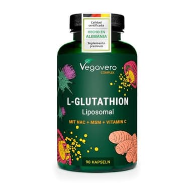 Vegavero Glutatión Liposomal PureWay™- G | Antioxidante Potente | NAC + Glicina + MSM + Vitamina C + Magnesio | Regenerador Celular | 90 Cápsulas